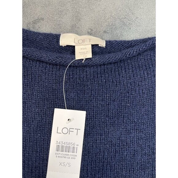 Loft Womens Sweater The Modern Poncho Blue Gold Buttons Size XS S - Picture 8 of 13